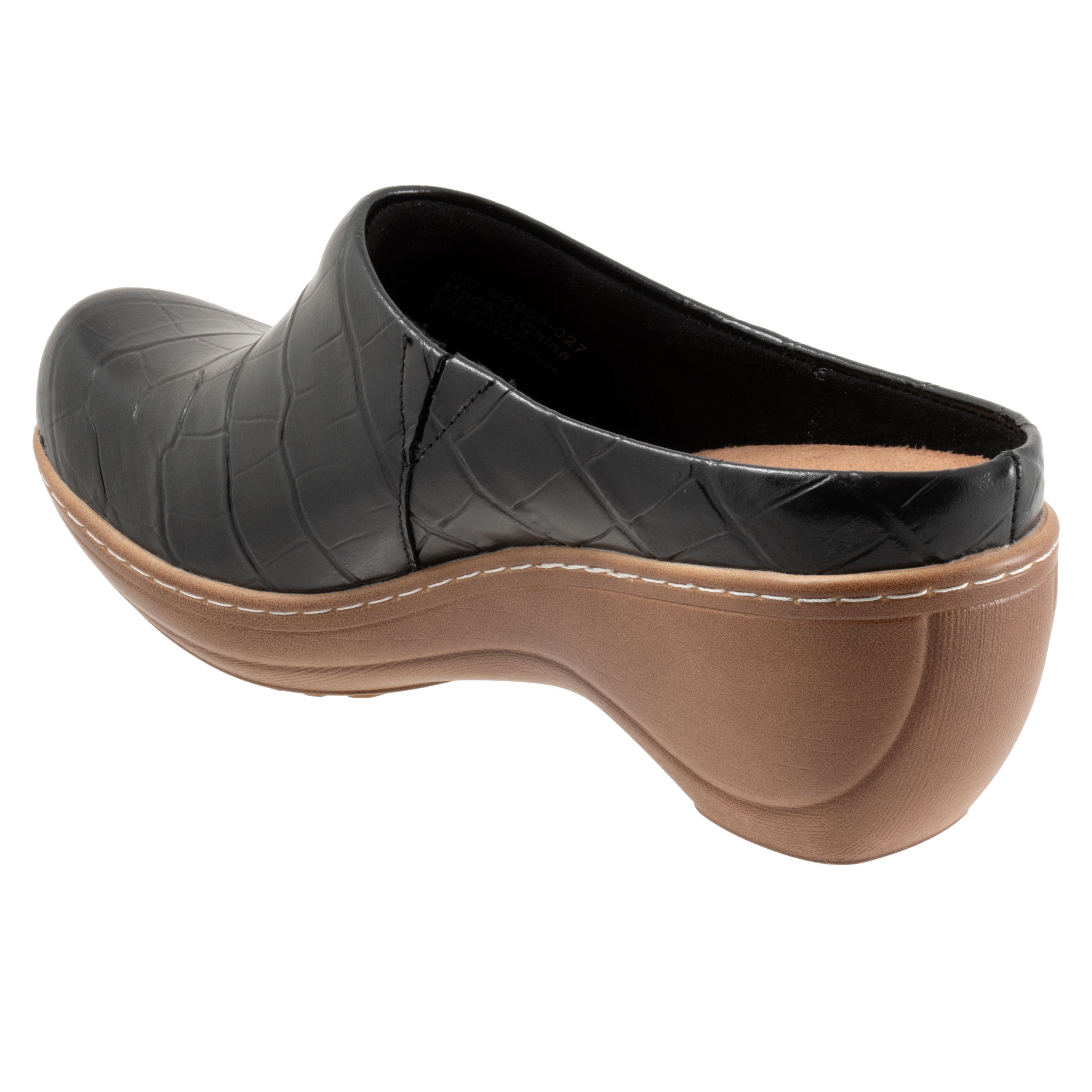 Madison Clog, DARK BLACK CROCO, on-hover image number 1