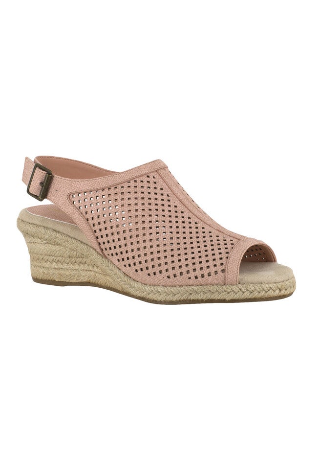 Stacy Sandal by Easy Street®, BLUSH LINEN PRINT, hi-res image number 0
