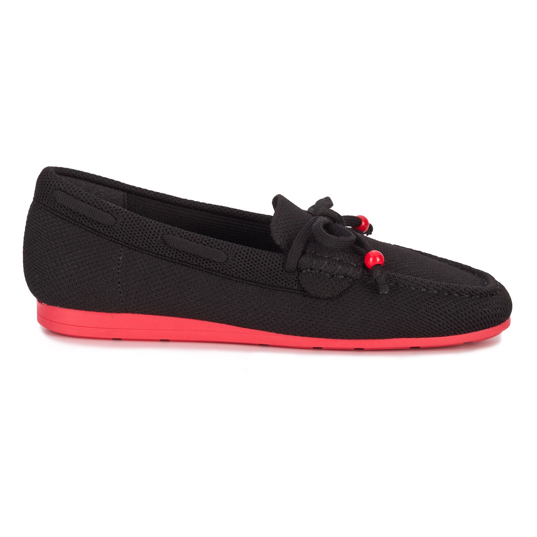 Neve Flat Knit Moccasin, BLACK KNIT, alternate image number 2