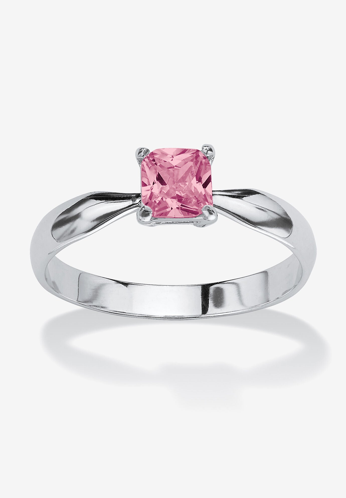 Birthstone .925 Silver Solitaire Ring, JUNE, hi-res image number 0