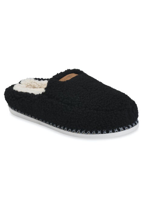 Berber Moccasin Clog Slipper, BLACK, hi-res image number null