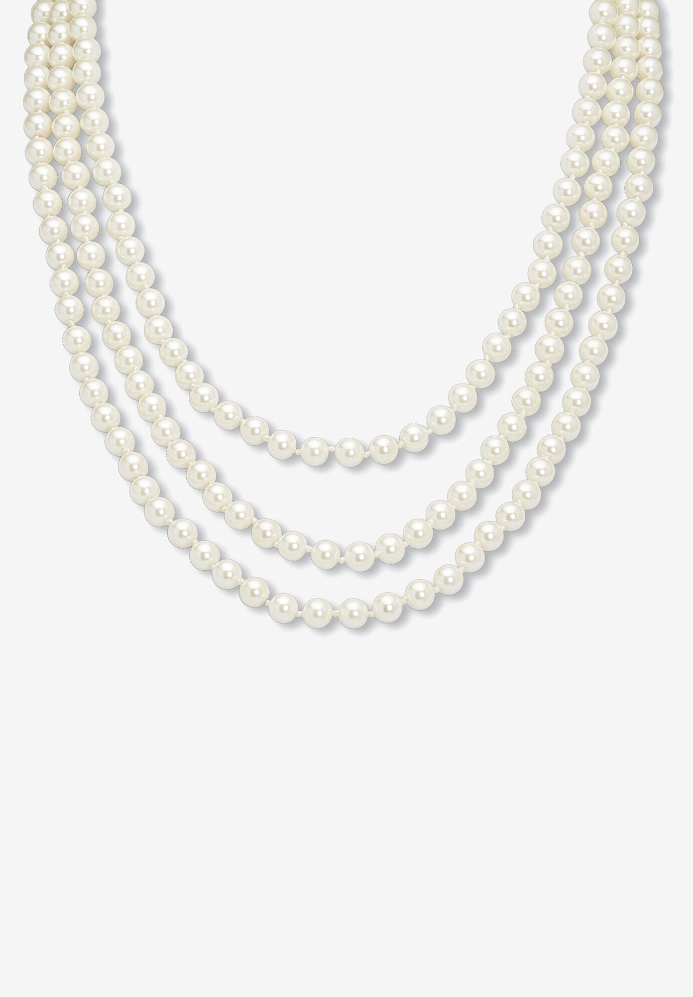 Simulated Pearl Silvertone Endless Necklace And Earrings Set, 70 Inches, , alternate image number 5