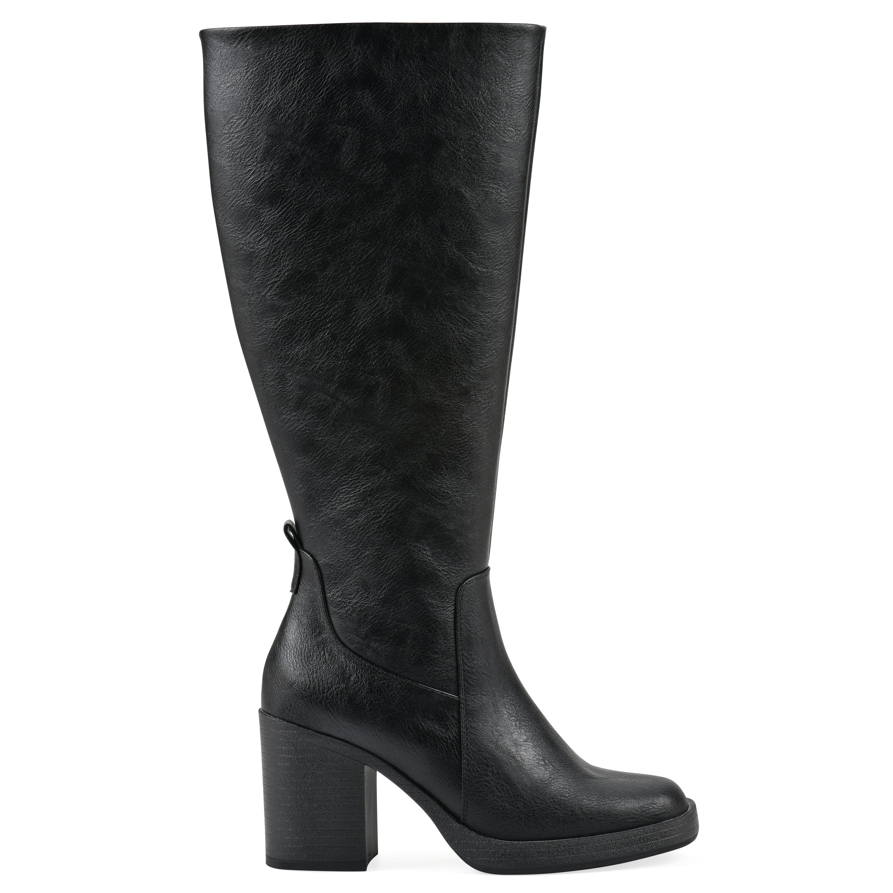 Mackle Tall Shaft Wide Calf Block Heel Boot, BLACK SMOOTH, alternate image number 2