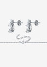 Platinum-Plated Oval Cubic Zirconia Set, , on-hover image number null