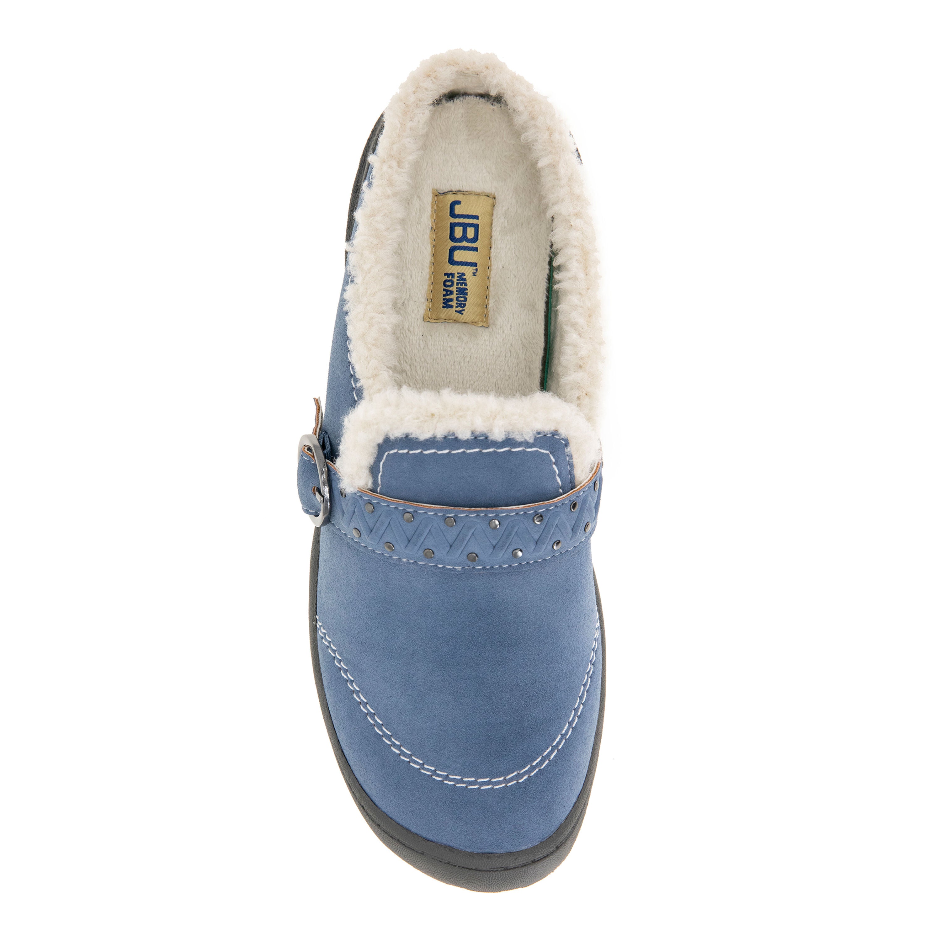 Riley Sherpa Lined Slip-On Mule, LIGHT DENIM, alternate image number 4