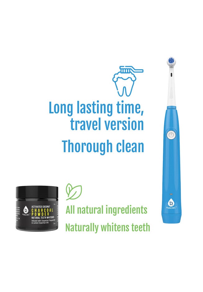 Usb Rechargeable Rotary Toothbrush + Freebie Activated Coconut Charcoal Powder Natural Teeth Whitener, , alternate image number null