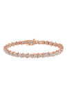 Rose Gold Over Sterling Silver Diamond Scurve Link Miracleset Tennis Bracelet 8", ROSE GOLD, hi-res image number null