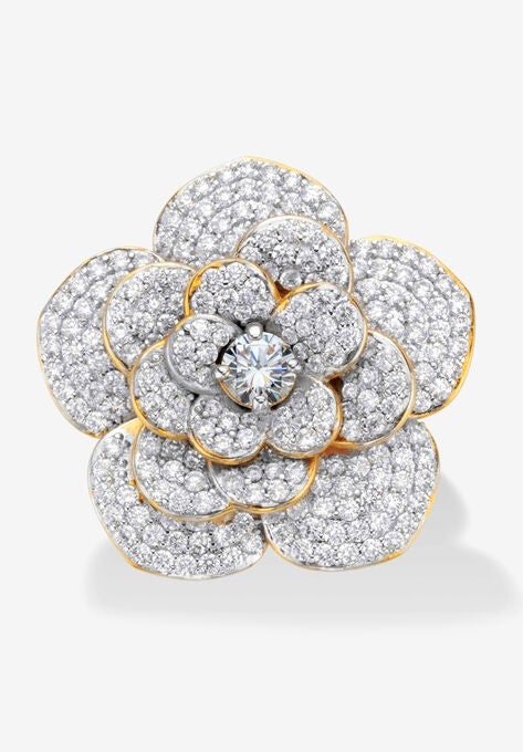 Yellow Gold-Plated Round Rose Ring, , alternate image number null