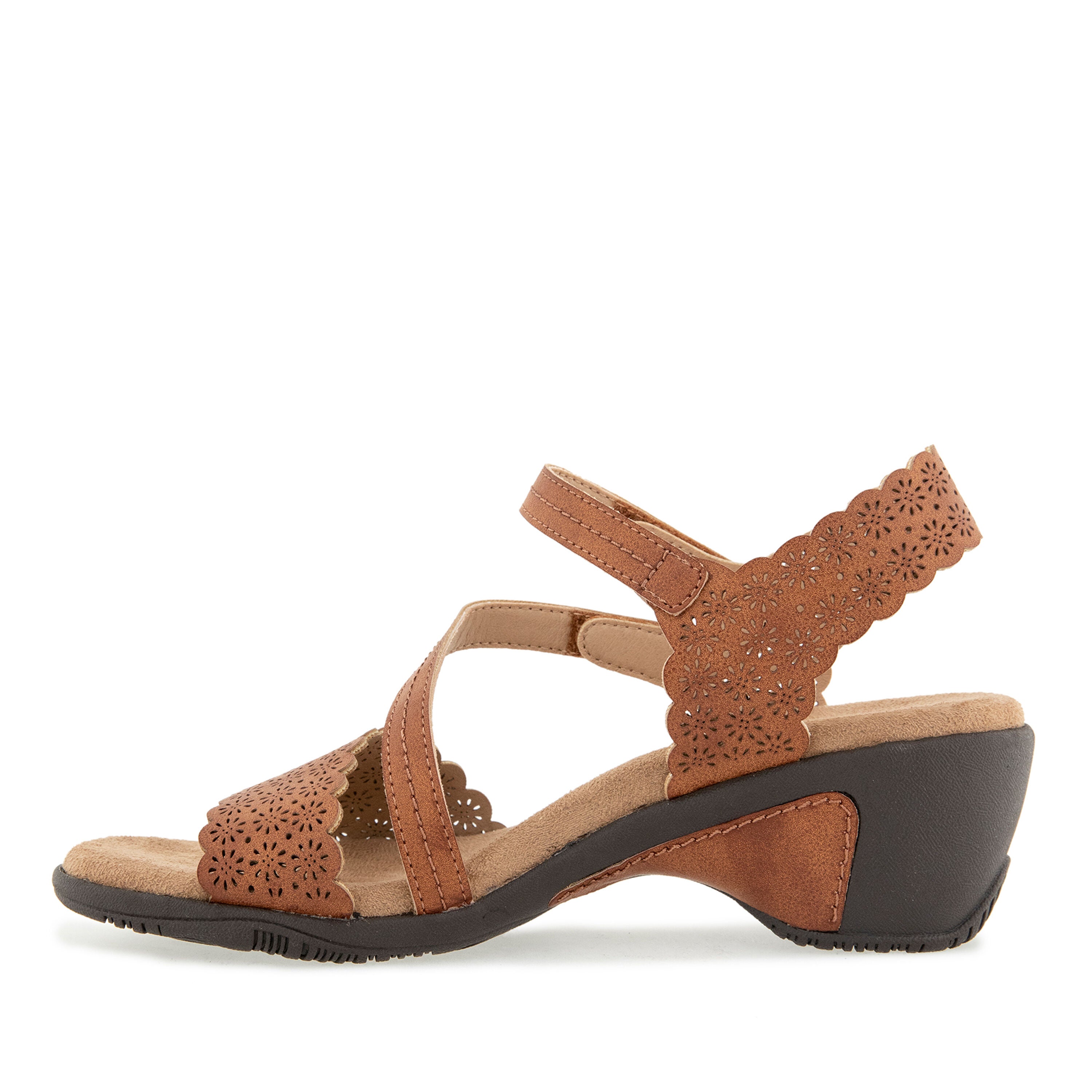 Gracie Hook and Loop Wedge Sandal, WHISKEY, alternate image number 3