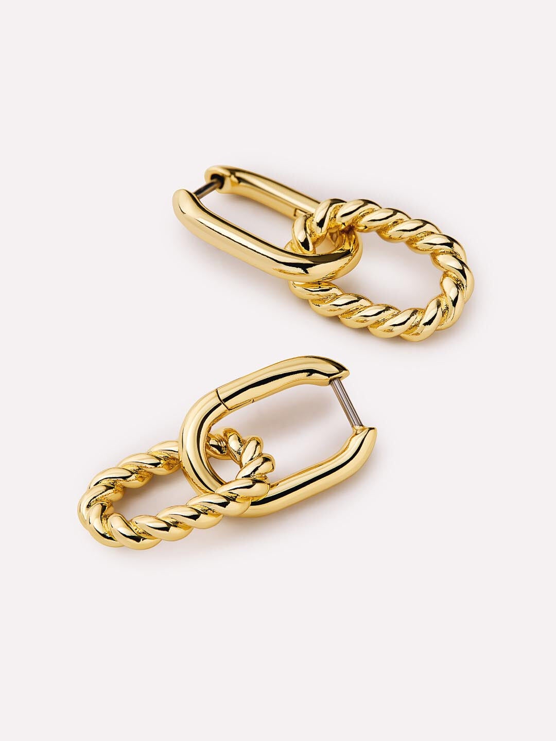 Gold Drop Earrings - Ash Double Mini, GOLD, alternate image number 6