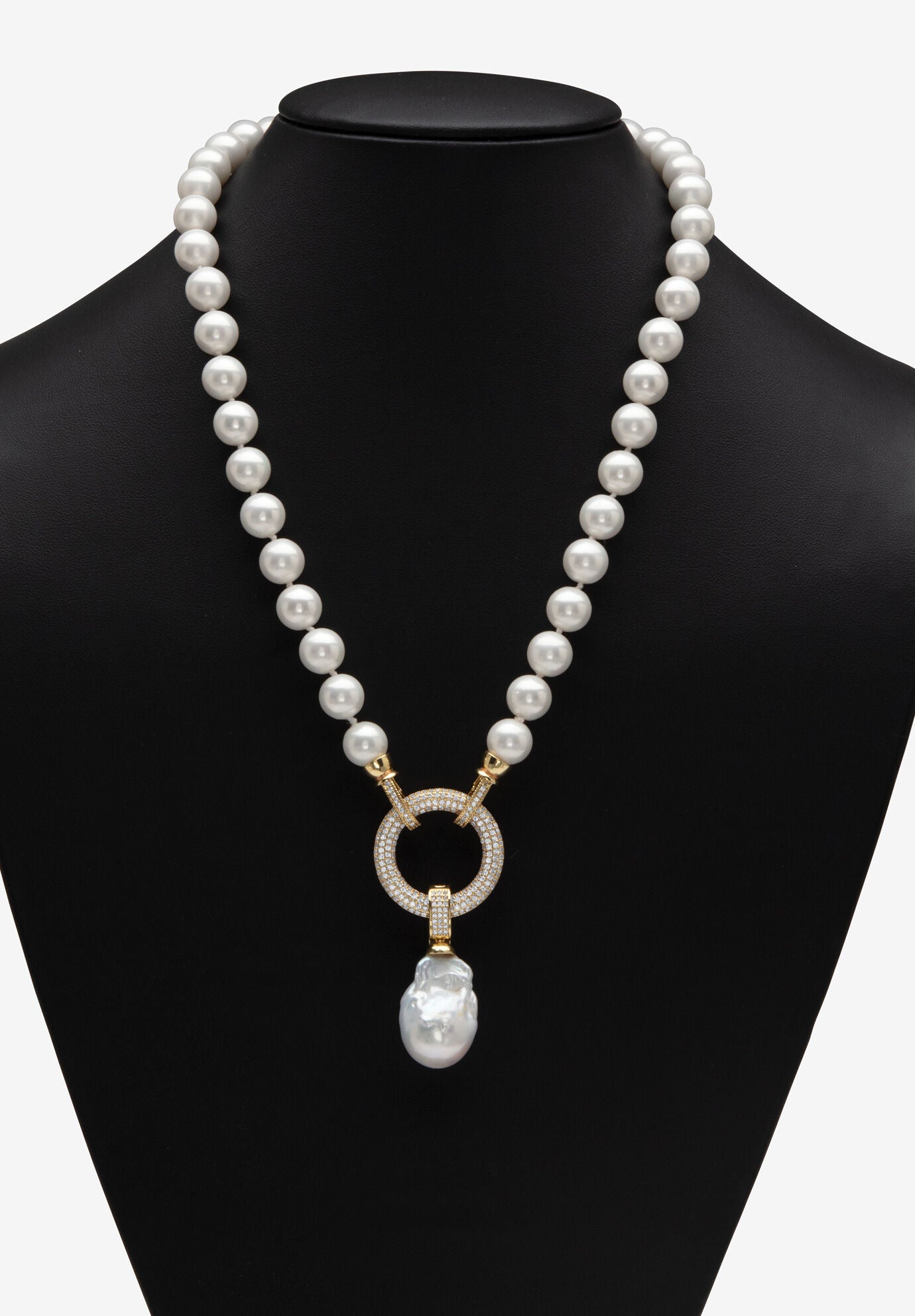 8.25 Cttw. White Shell Pearl & Keshi Pearl Drop Beaded Necklace Gold-Plated 23 inches, , alternate image number 6