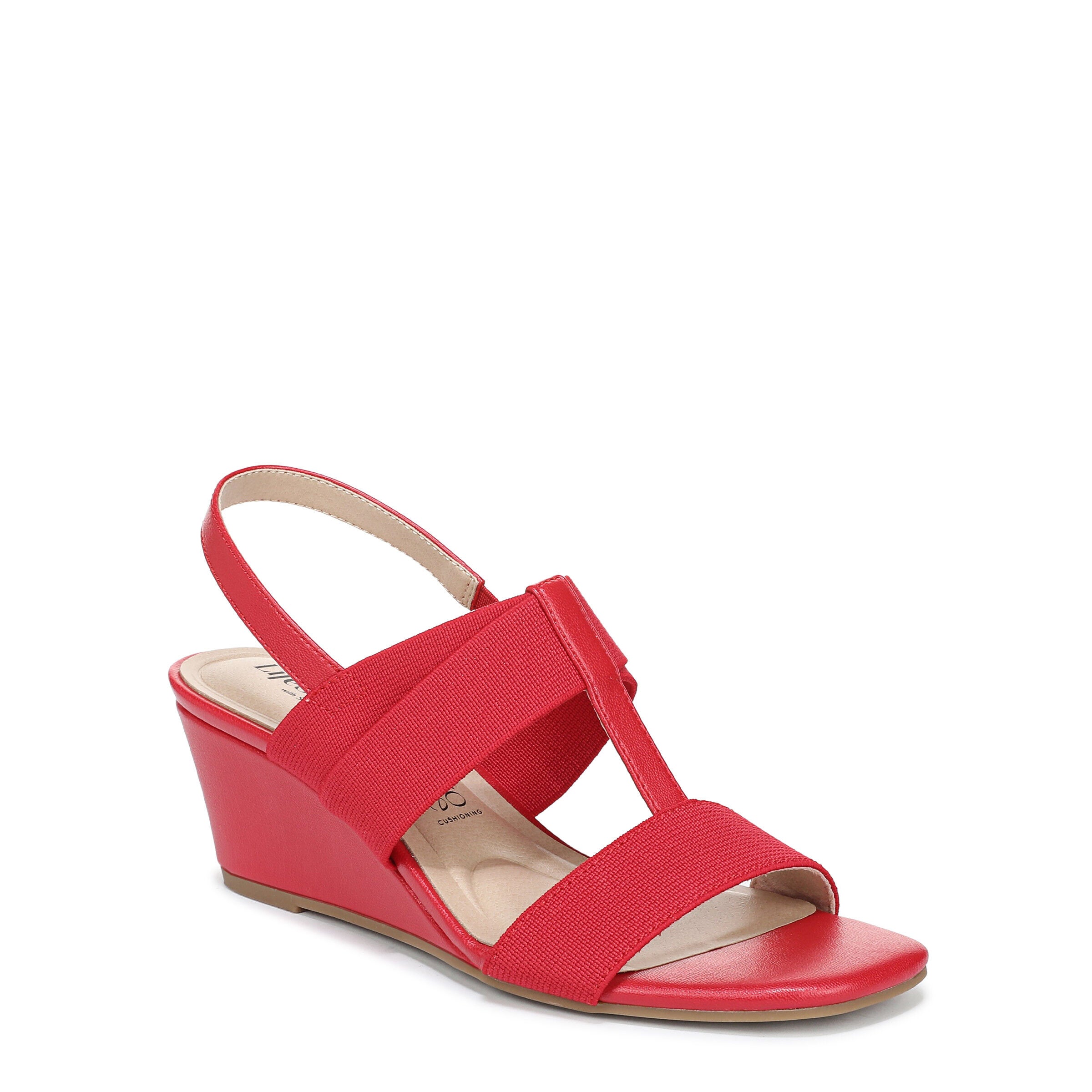 Sweet Slingback Wedge Sandal, FIRE RED, hi-res image number 0