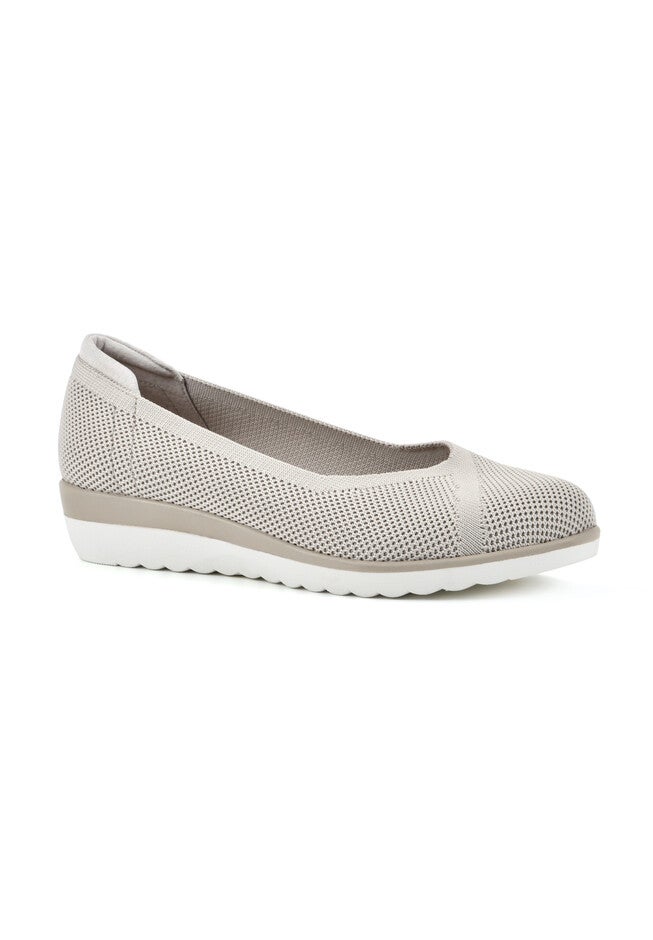 White Mountain Selena Stretch Knit Flat, TAUPE FABRIC, hi-res image number null