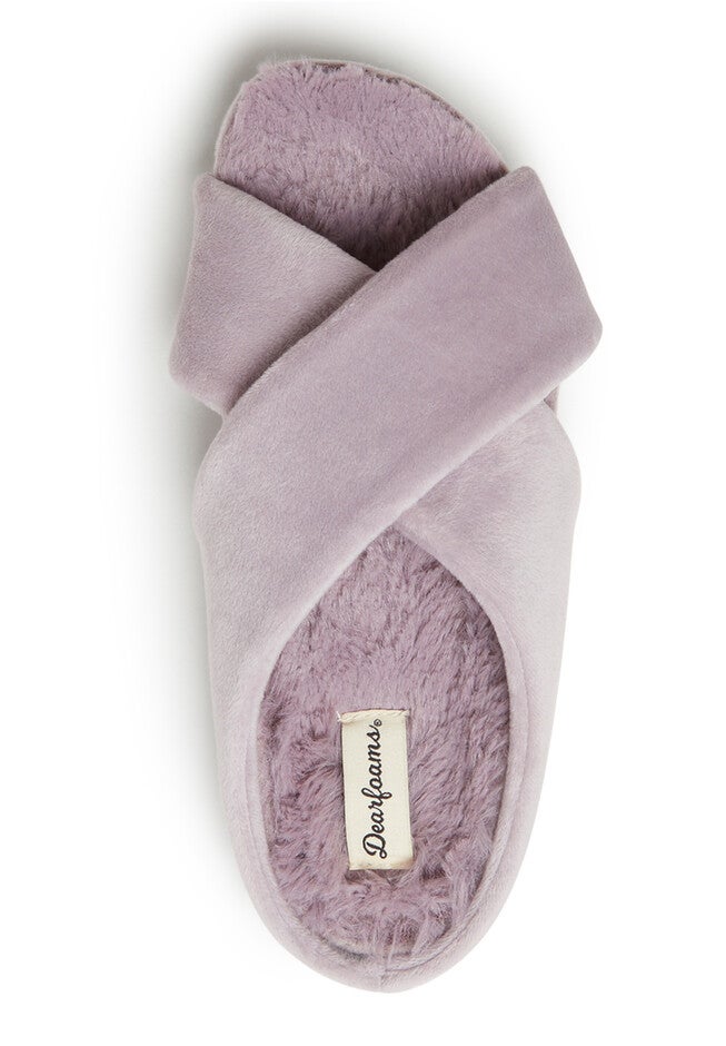 Maeve Velour Crisscross Molded Footbed Slide, , alternate image number 4
