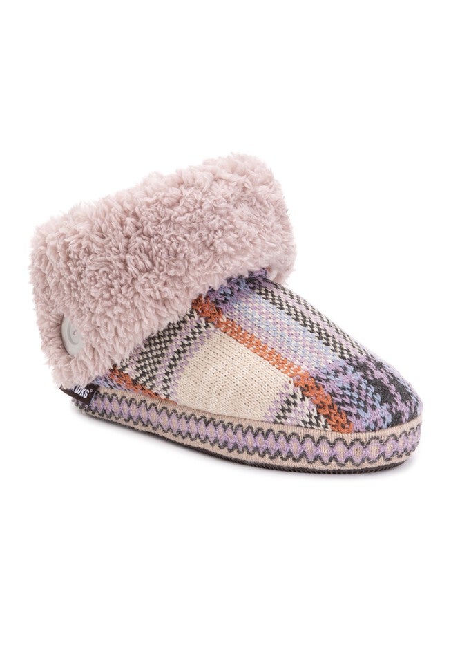 Melinda Bootie Slipper by Muk Luks, LIGHT BEIGE, hi-res image number null