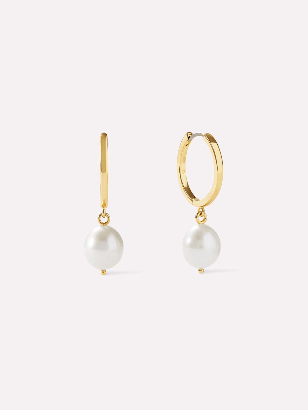 Medium Frida Pearl Hoops, GOLD, hi-res image number 0