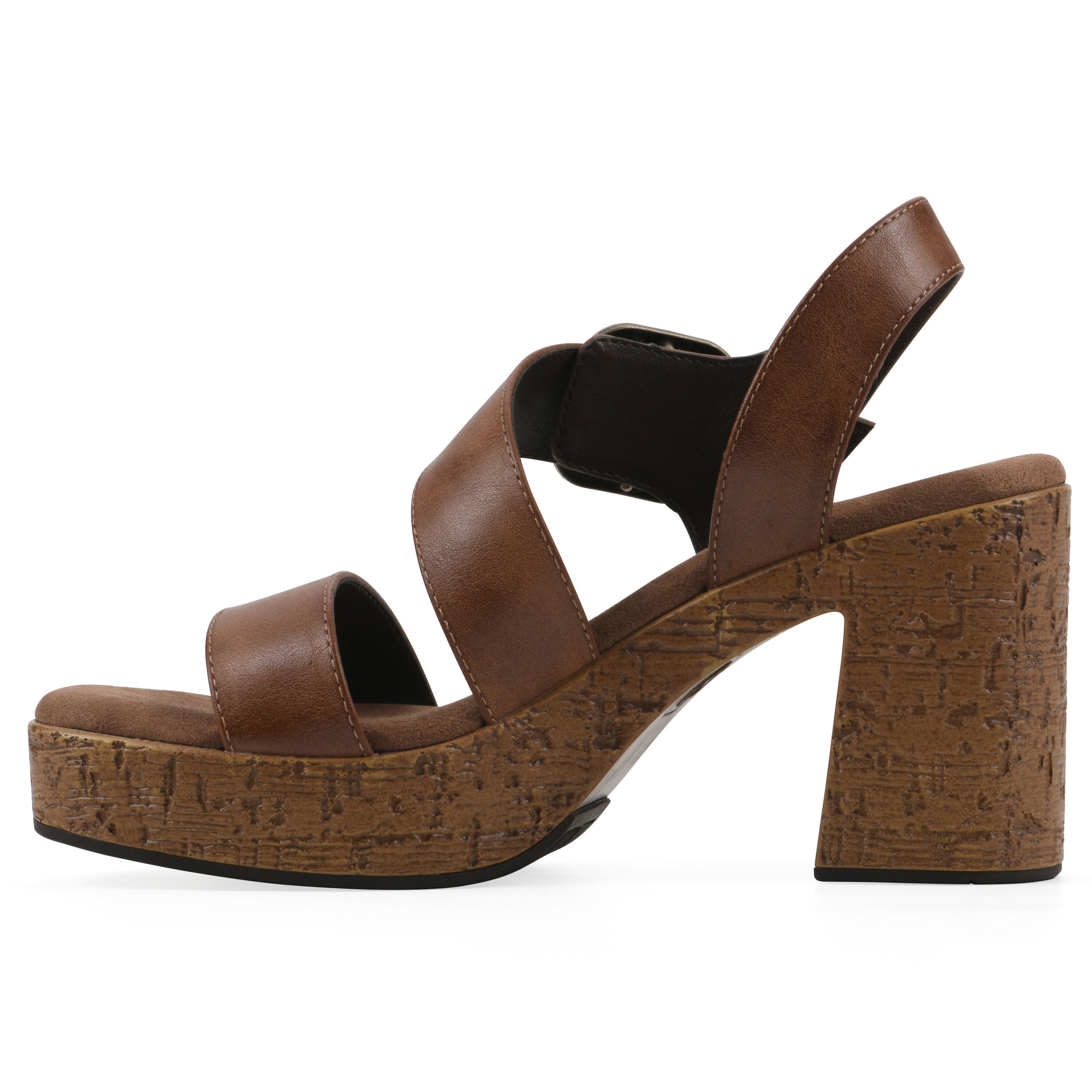 Barb Platform Sandal, DARK TAN, alternate image number 3