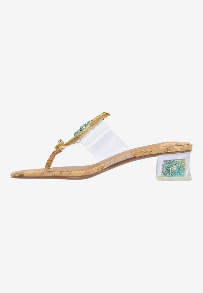 Seehorse Thong Sandal, CLEAR NATURAL GOLD, alternate image number null