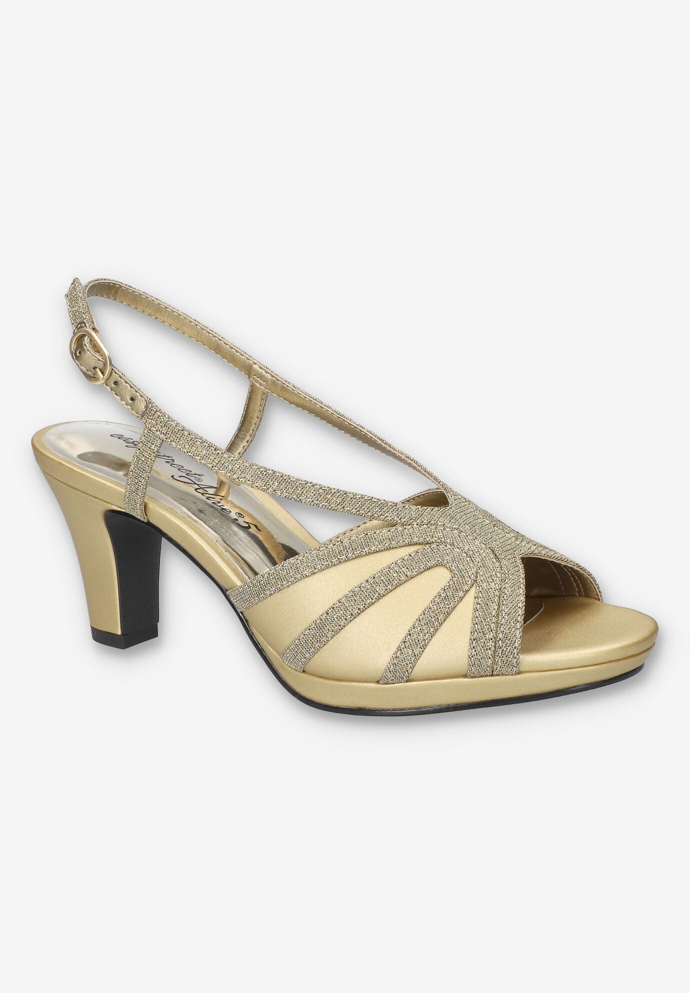 Starlight Heeled Sandals, GOLD SATIN, hi-res image number 0