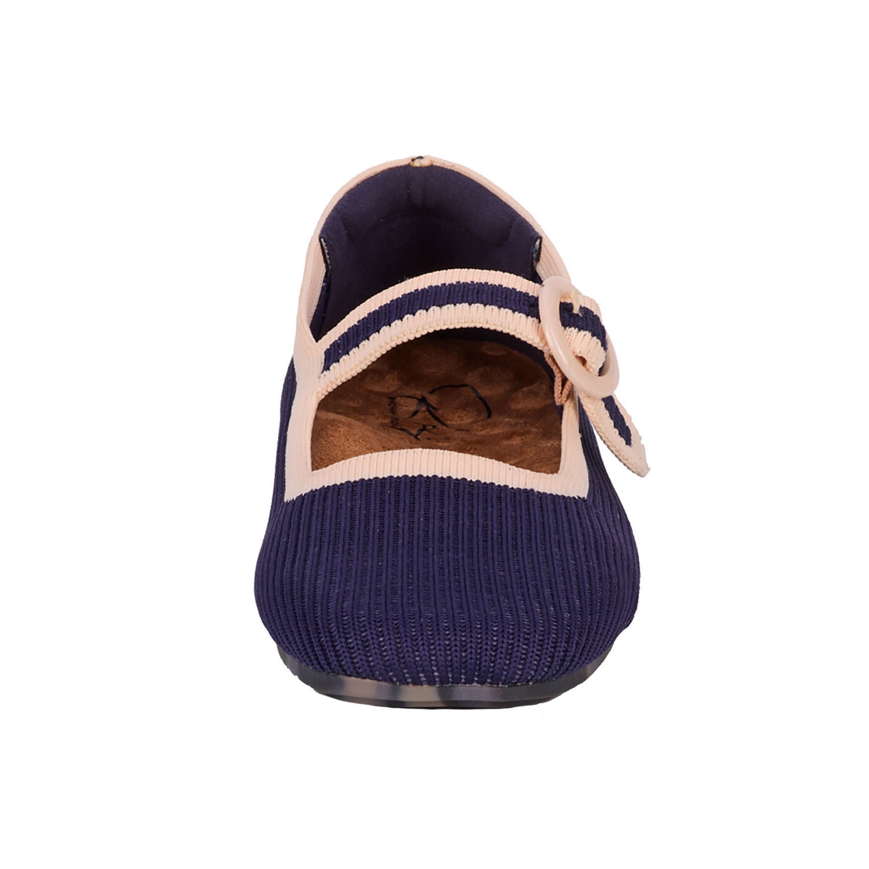 Naomi Mary Jane Flat, NAVY CREAM KNIT, alternate image number 4