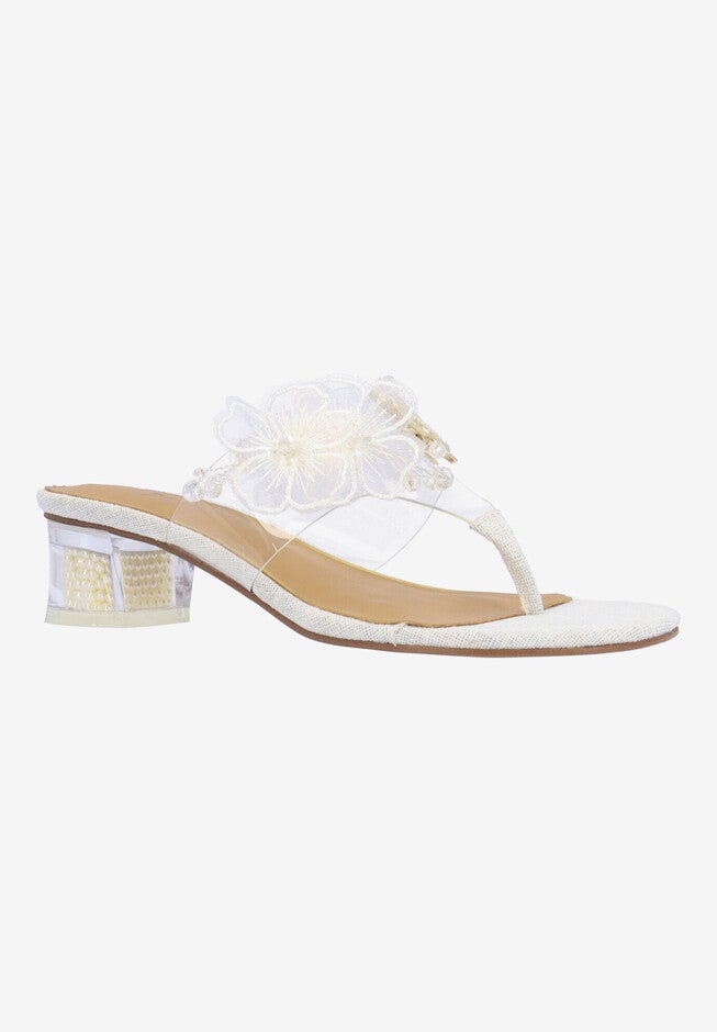 Flowerfly Thong Sandal, CLEAR WHITE GOLD, hi-res image number null