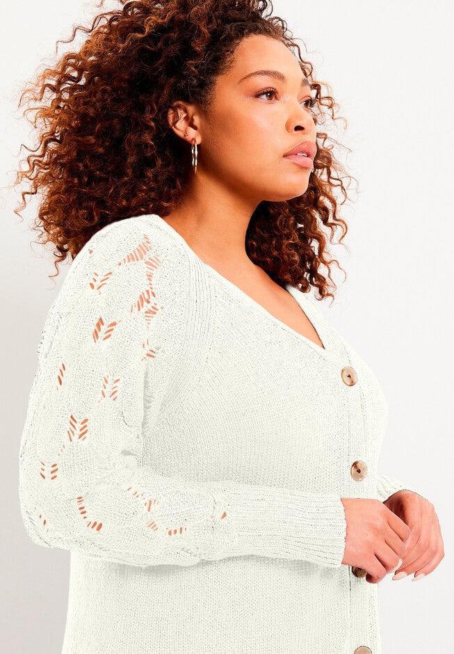 Openwork Cardigan, , alternate image number null