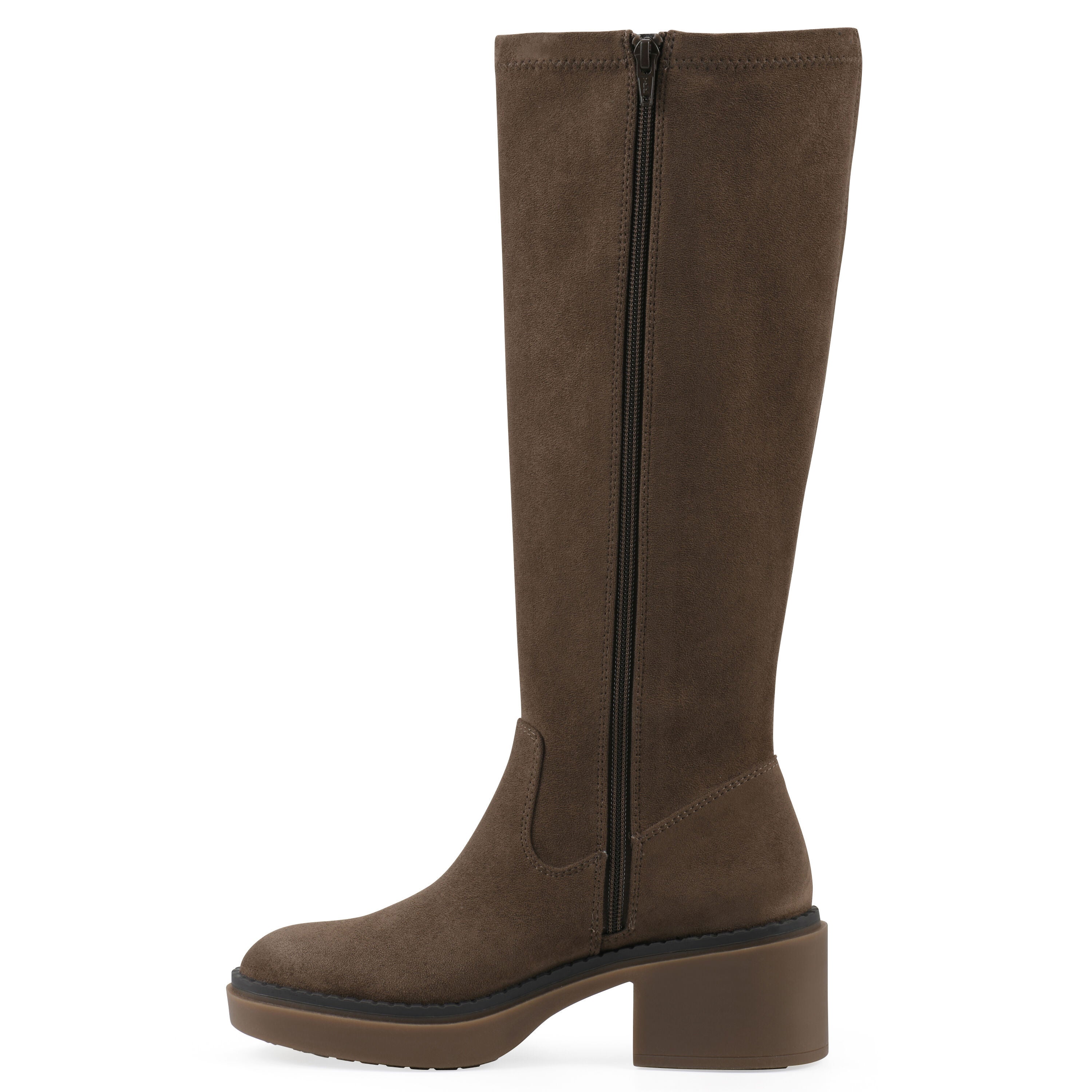 Marcella Tall Shaft Block Heel Boot, DARK TAUPE FABRIC, alternate image number 3