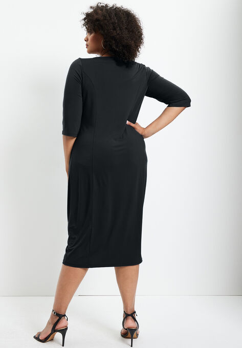Ruched Detail Midi Dress, , on-hover image number null
