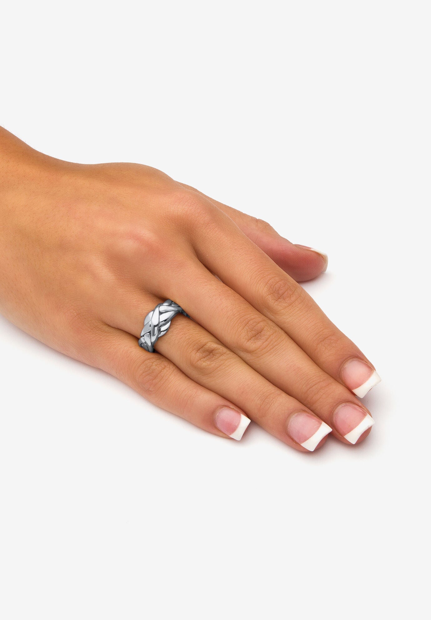 Platinum-Plated Commitment Symbol Puzzle Ring, , alternate image number 2