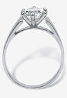 Sterling Silver Cubic Zirconia Wide Band Solitaire Engagement Ring, , on-hover image number 1
