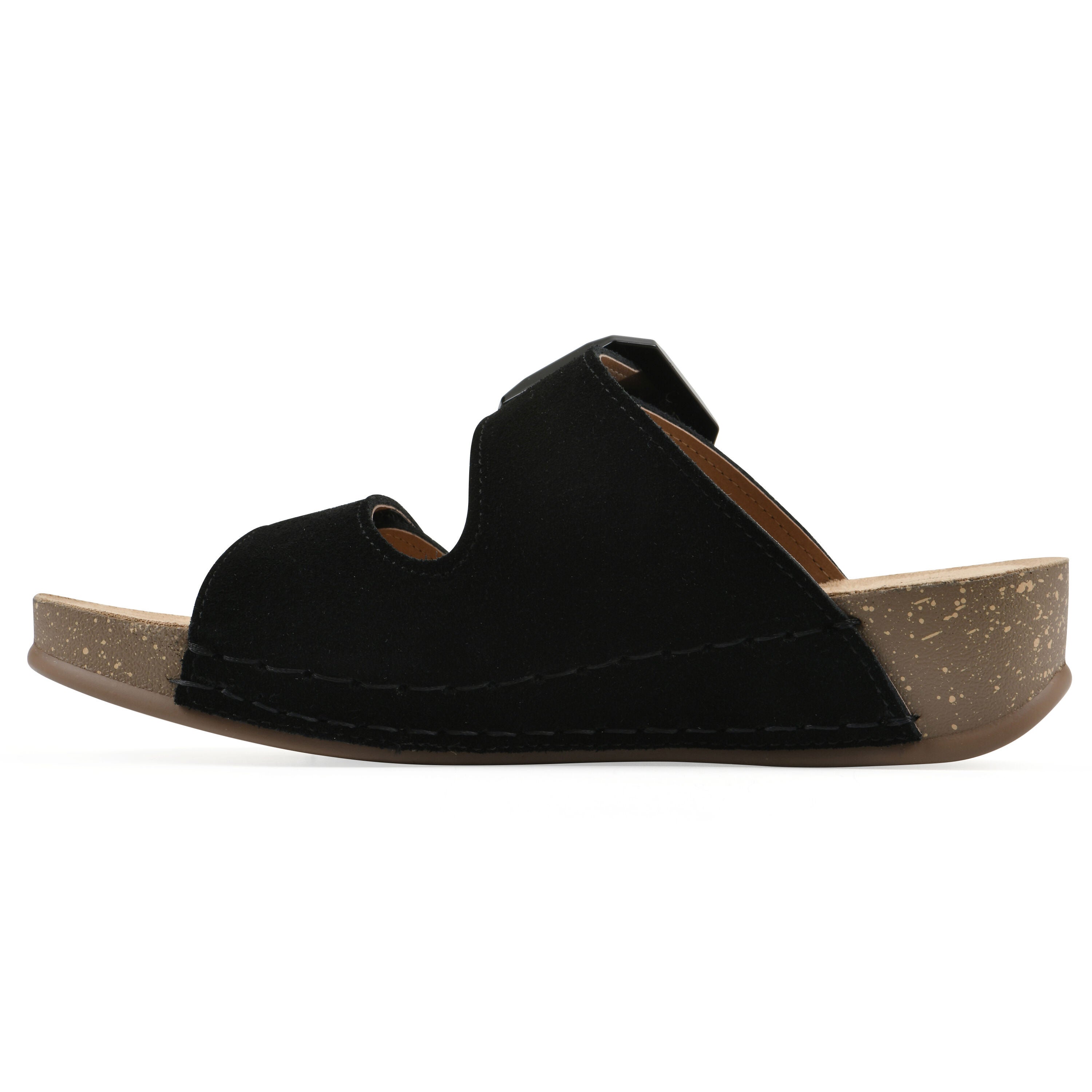 Fearful Slip On Wedge, BLACK SUEDE, alternate image number 3