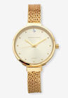 Goldtone Genuine Diamond Accent Fashion Multi-Chain Bracelet with Gold Face, 7 inches, GOLD, hi-res image number null