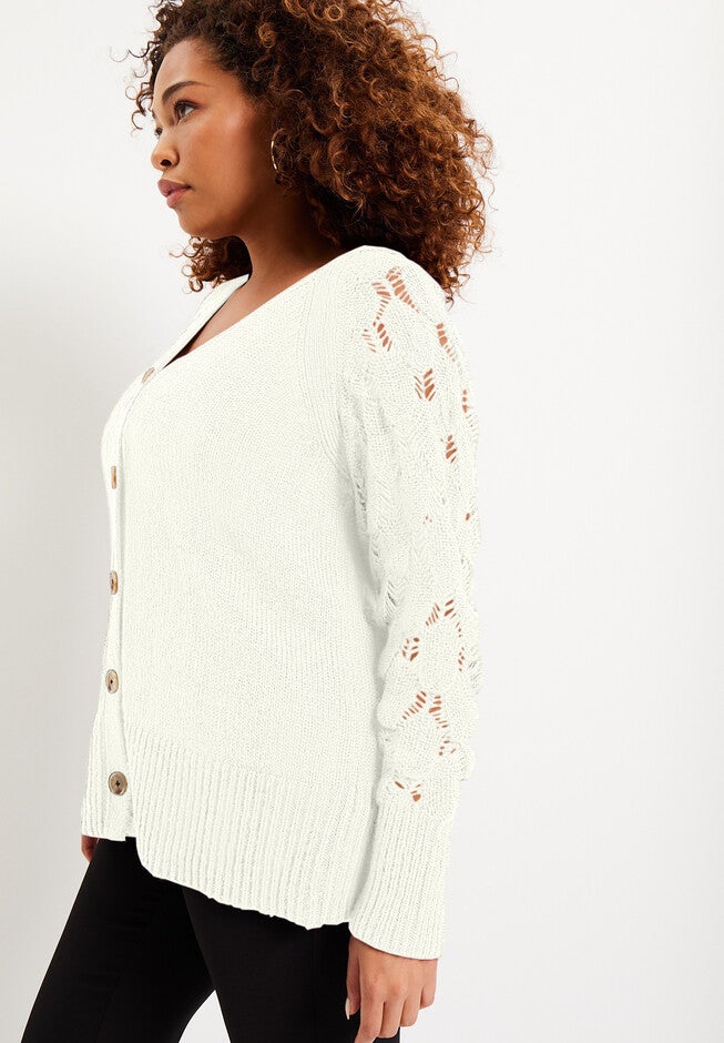 Openwork Cardigan, , alternate image number null