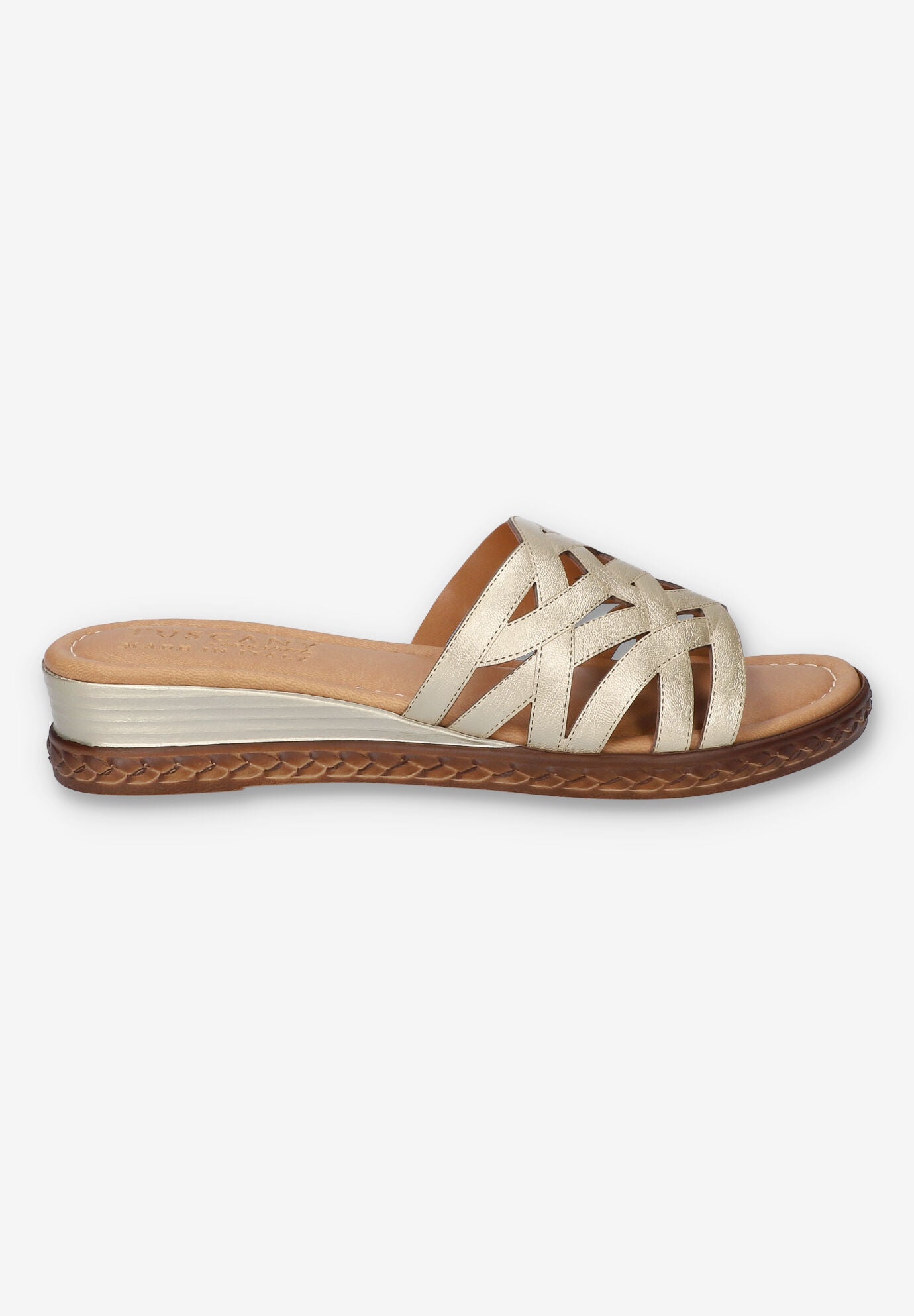 Edda Wedge Sandal, CHAMPAGNE, alternate image number 2
