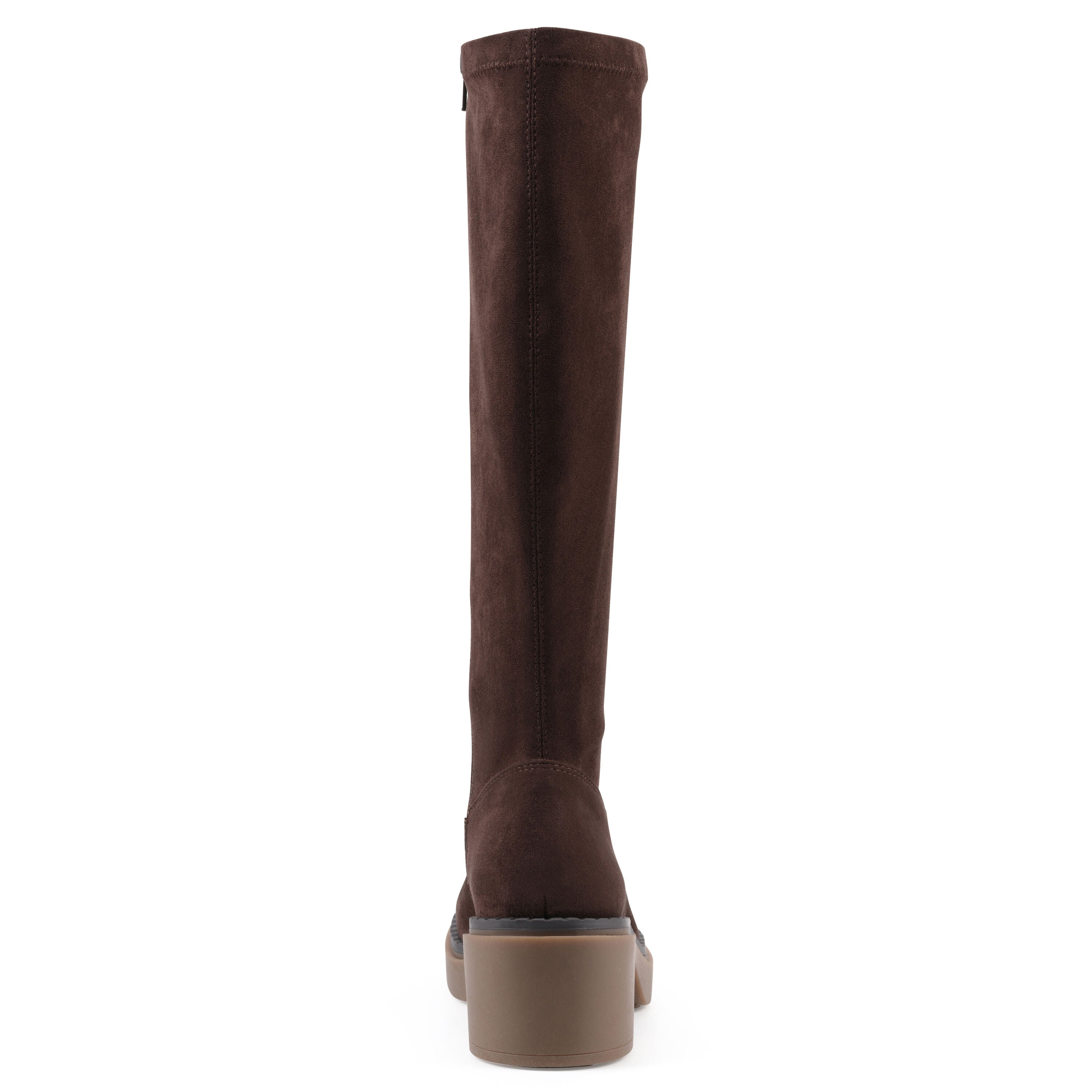 Marcella Tall Shaft Block Heel Boot, BROWN FABRIC, on-hover image number 1