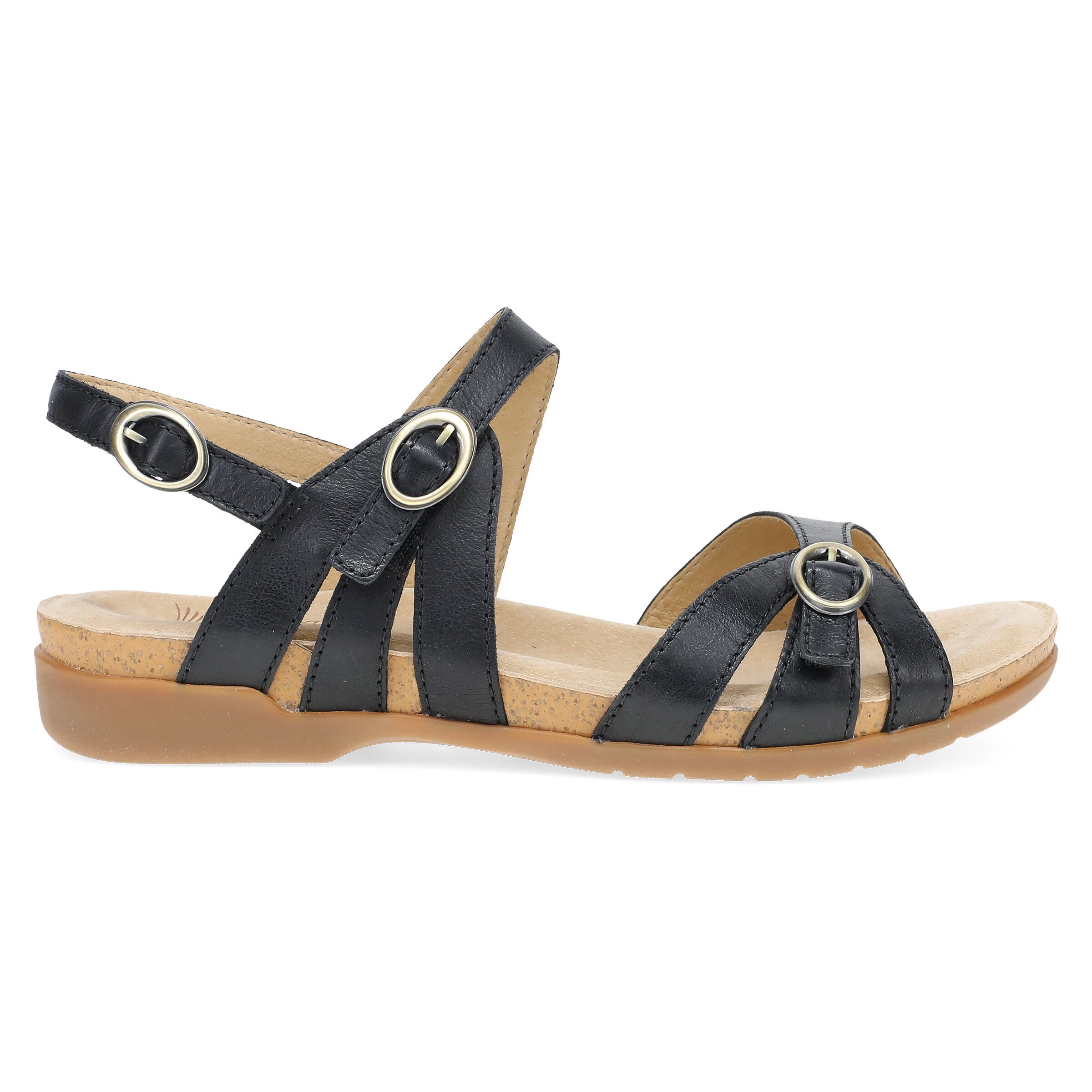 Ruthie Leather Sandal, BLACK, alternate image number 4