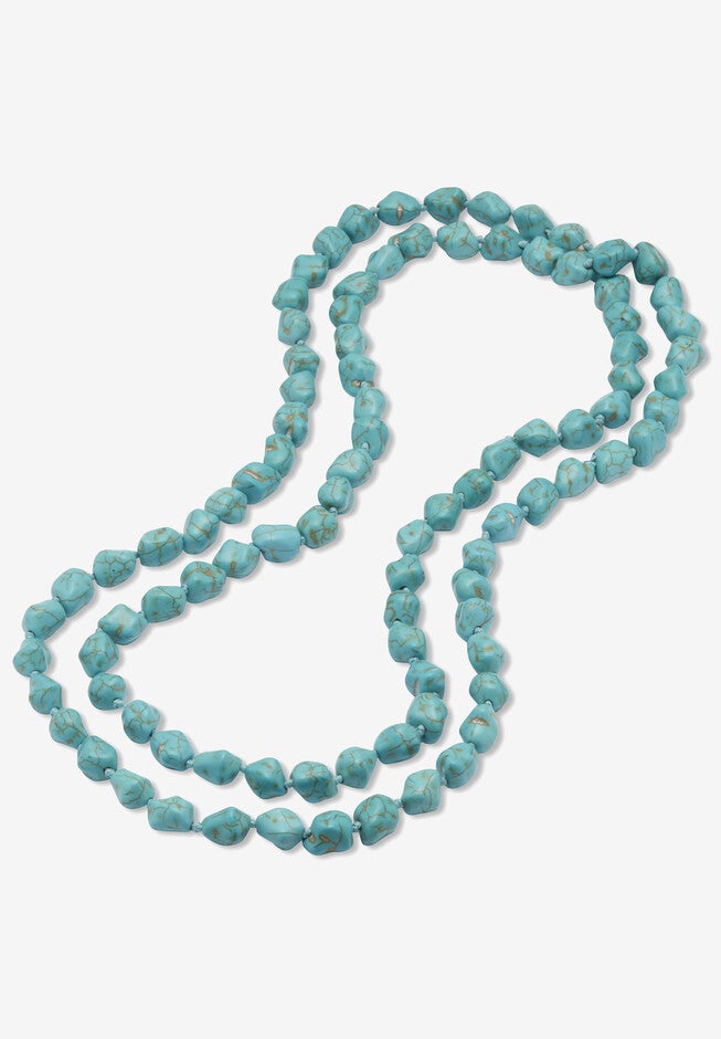 Genuine Turquoise Endless Necklace, 48 Inches, , on-hover image number null
