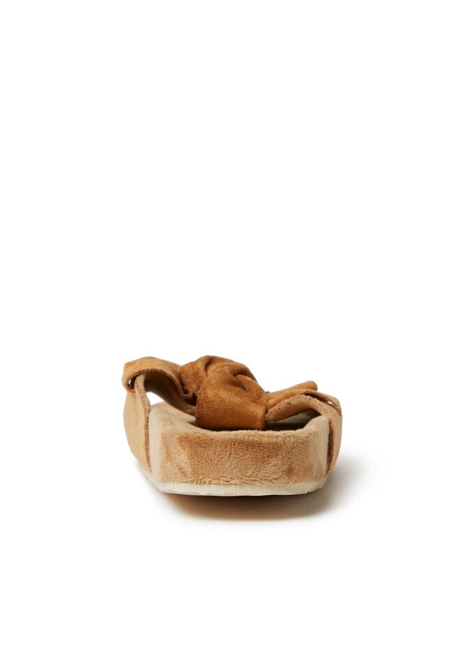 Megan Microsuede Bow Molded Footbed Slide, , on-hover image number 1