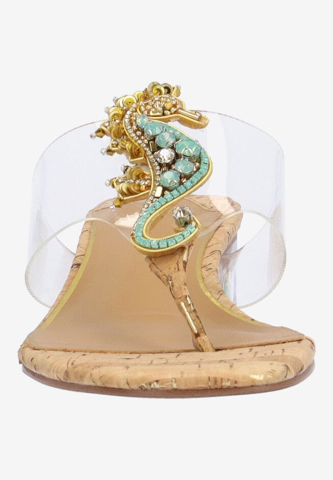 Seehorse Thong Sandal, CLEAR NATURAL GOLD, alternate image number null