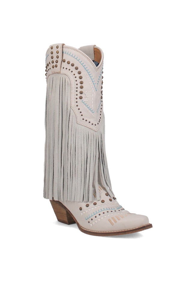 Gypsy Western Fringe Boot, WHITE, hi-res image number null