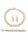 Crystal & Gold Link Necklace, Bracelet & Earring Set, , alternate image number null