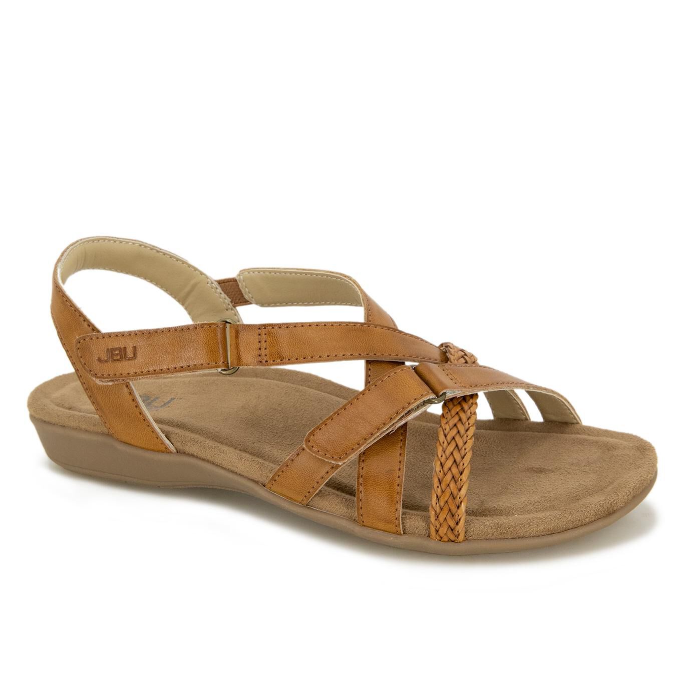 Brooke Vegan Flat Sandal, LIGHT BROWN, hi-res image number 0