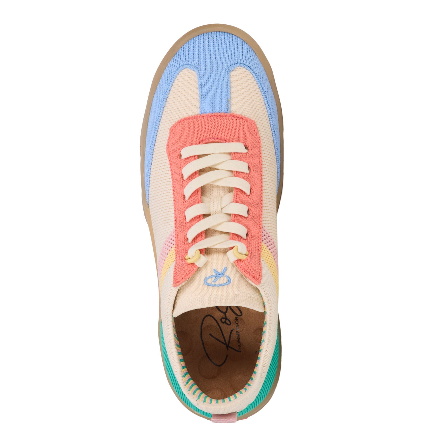 Stella Stretch Knit Sneaker, BEIGE PINK BLUE, alternate image number 5