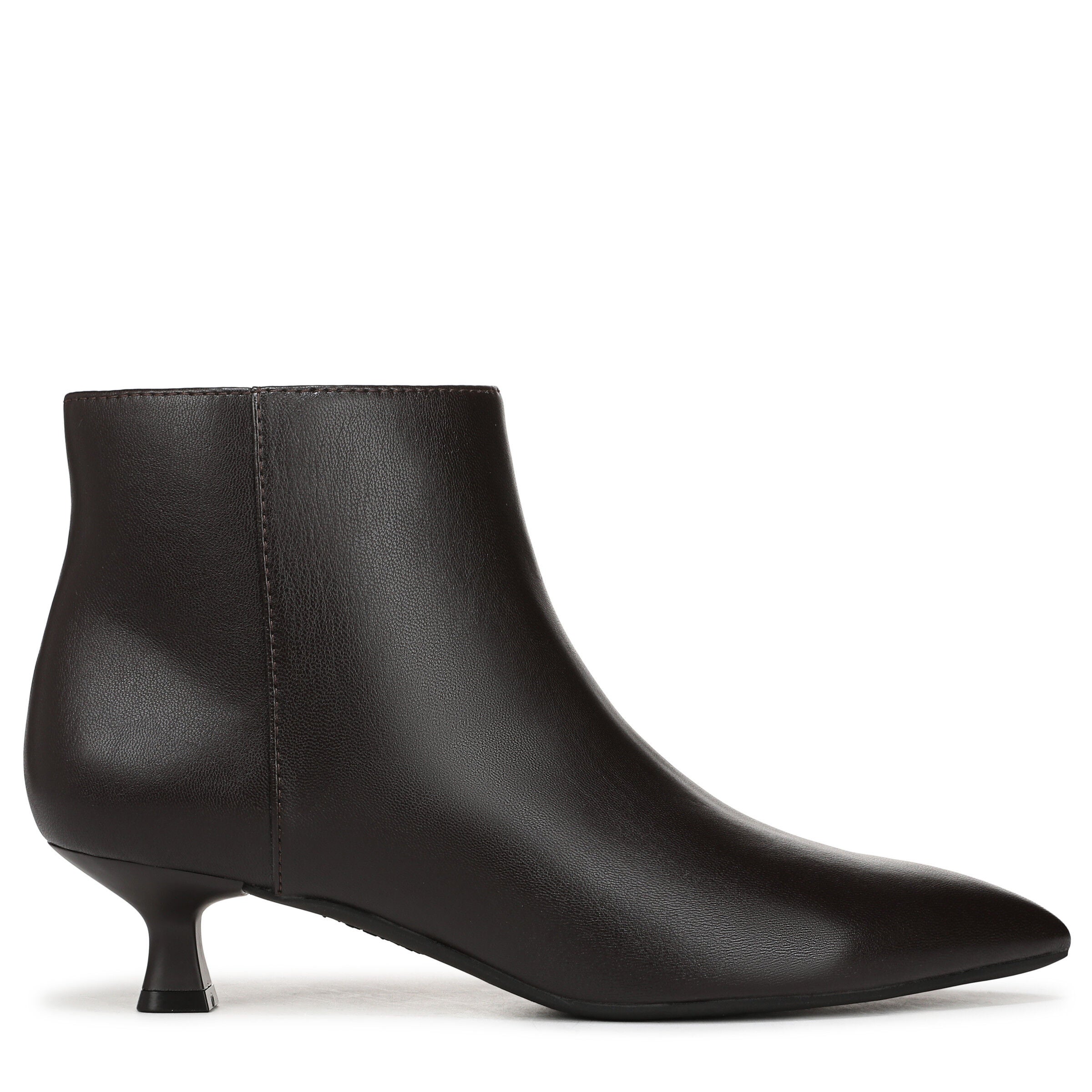 Maya Low Heel Ankle Bootie, DARK CHOCO LEATHER, alternate image number 3