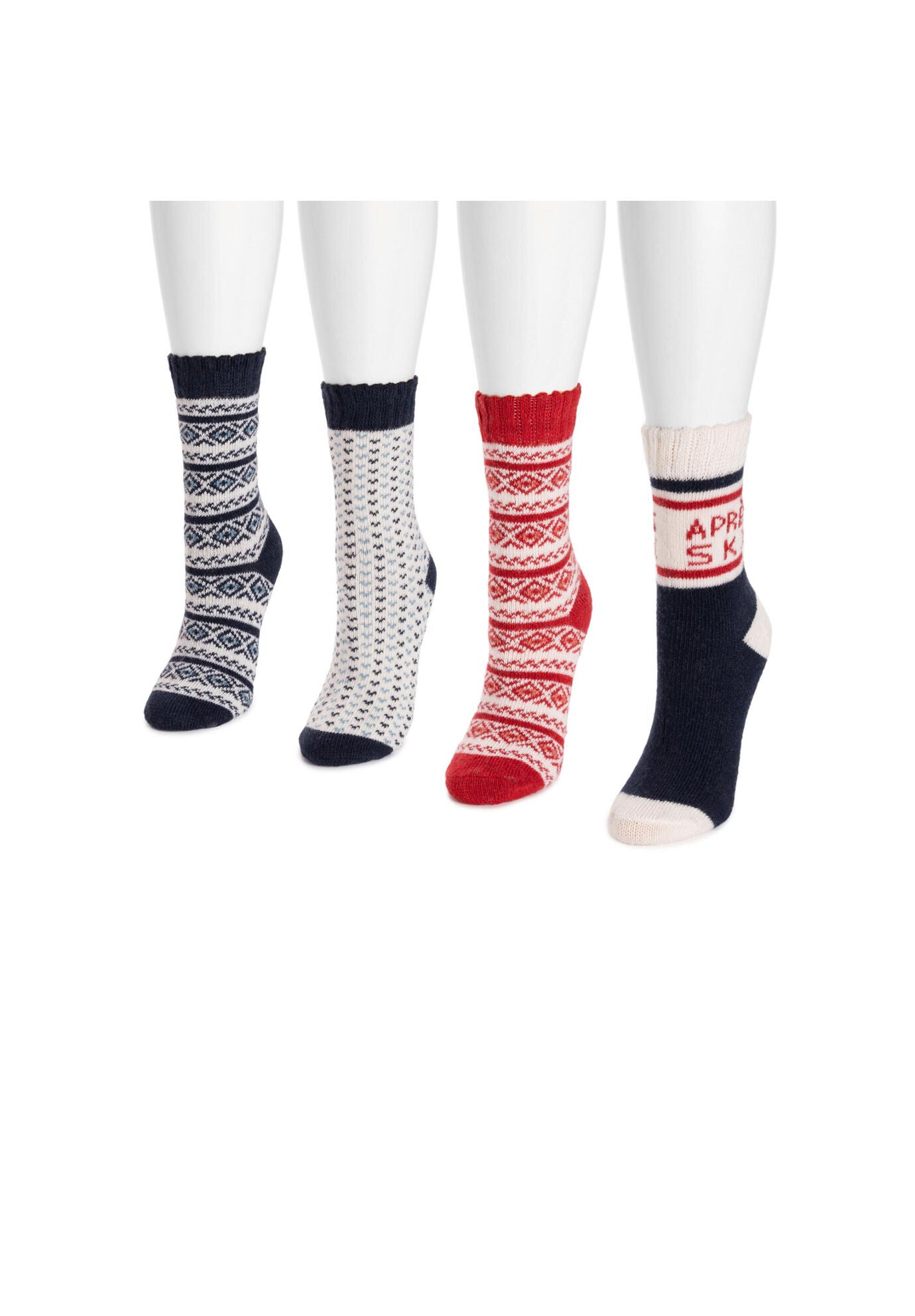 4 Pair Cozy Slipper Socks, , alternate image number 2