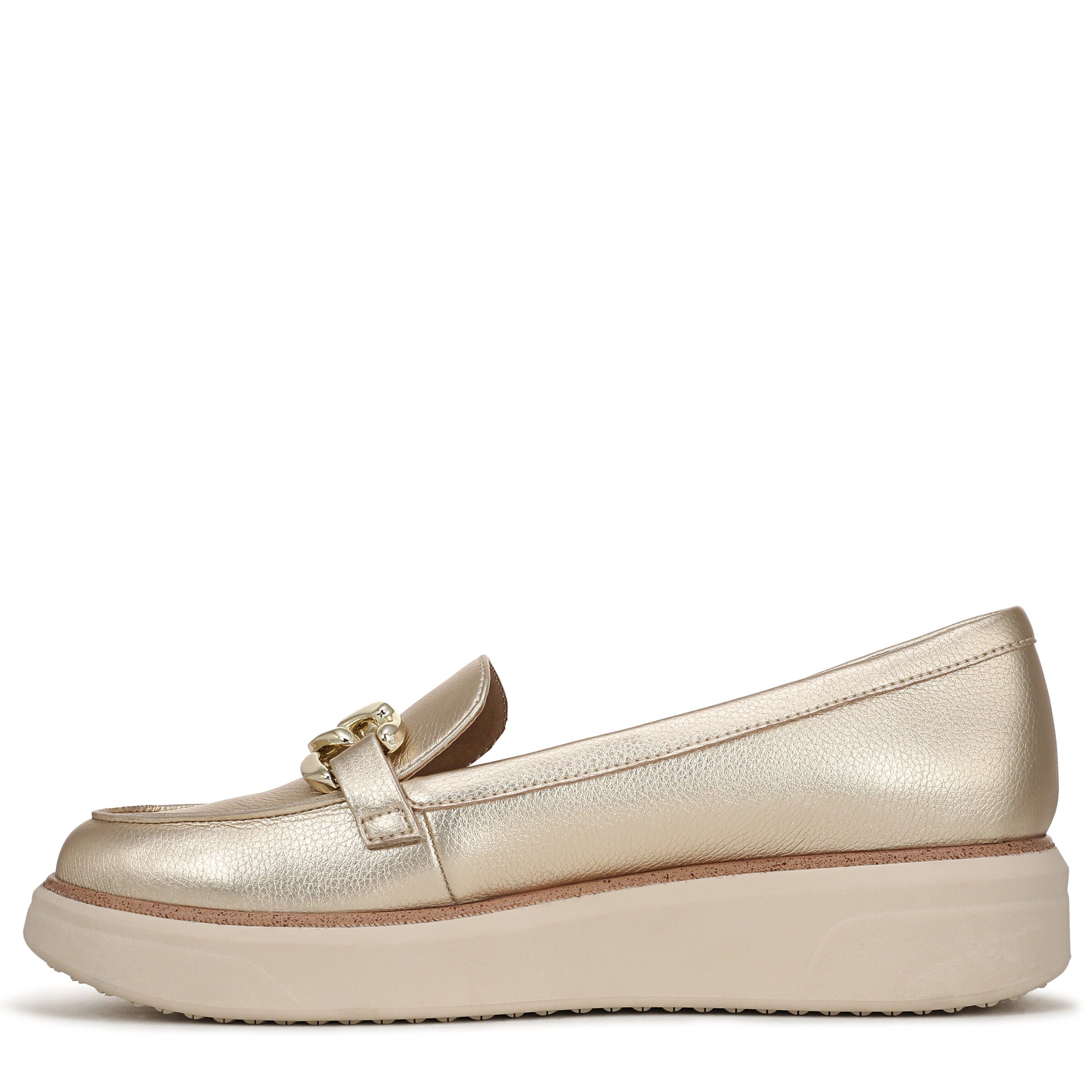 Chelsea Bit Platform Loafter, GOLD FAUX LEATHER, alternate image number 5