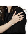 Sterling Silver 1/4 Cttw Diamond Rondelle Graduated Ball Bead Cuff Bangle Bracelet, , alternate image number null