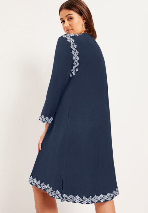 Embroidered Peasant Dress, , on-hover image number null