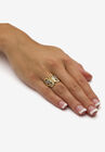 Yellow Gold Plated Two Tone Filigree Butterfly Ring, , alternate image number null