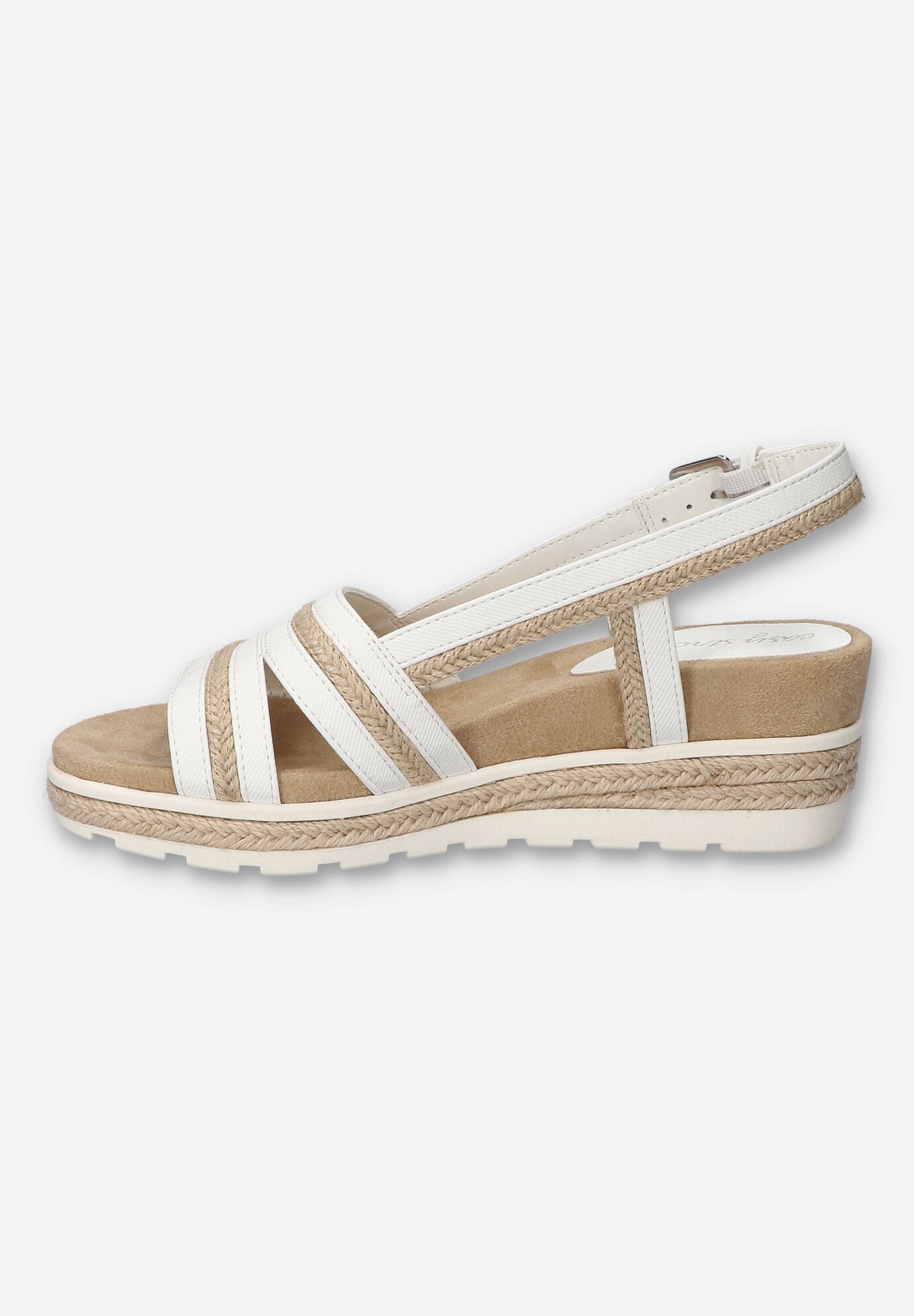 Mel Wedge Sandal, WHITE, alternate image number 4